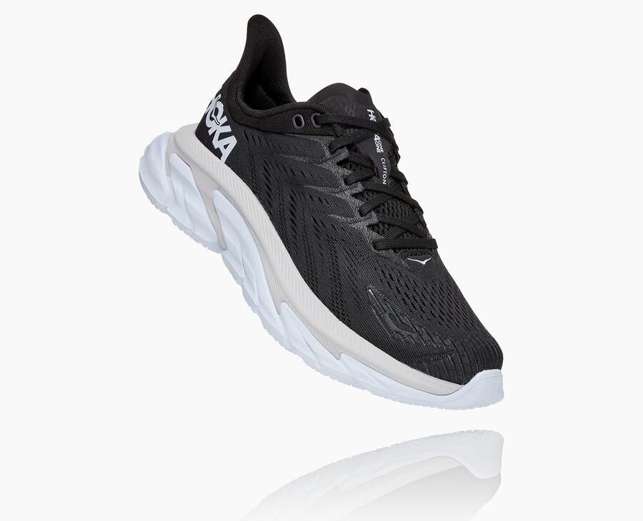 Hoka One One Clifton Edge Löparskor Dam - Svarta/Vita - TRDCP-2184